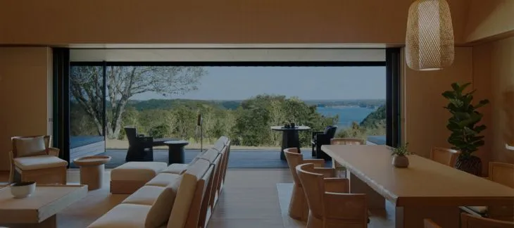Tranquil hot spring retreat at Amanemu overlooking Ago Bay in Japan