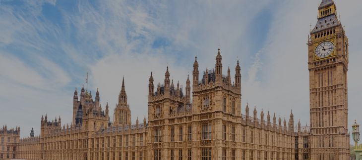 Iconic Big Ben and Houses of Parliament in Westminster, London