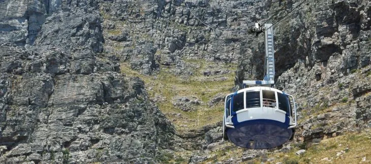 Cable car up Table Mountain