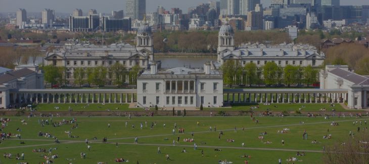 Royal Greenwich Observatory with Prime Meridian Line signage