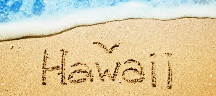 Tropical beaches, palm trees, and volcanic landscapes in Hawaii