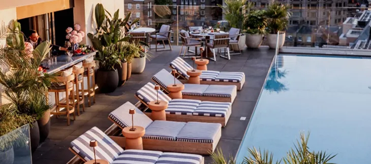 Rooftop pool and city views at The Berkeley hotel in Knightsbridge
