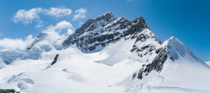 Luxury ski resort and frozen lake scenery in St. Moritz
