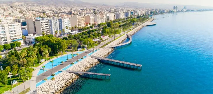 Limassol’s vibrant marina with yachts and seafront promenade