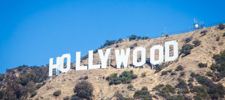Hollywood Sign and panoramic cityscape of Los Angeles