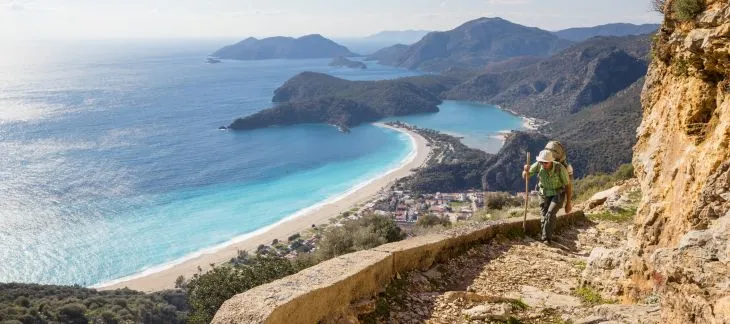 Dramatic coastal views and hiking trail along the Lycian Way