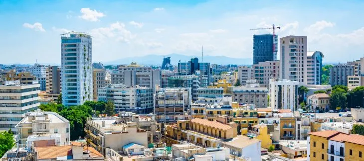 Historic streets and medieval walls of Nicosia, the capital of Cyprus