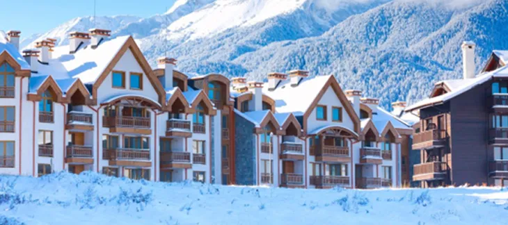 Bansko, a ski resort town in the Pirin Mountains, Bulgaria
