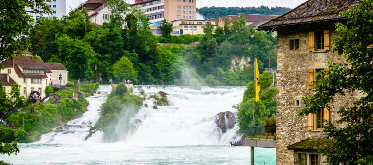 Mighty Rhine Falls near the town of Schaffhausen