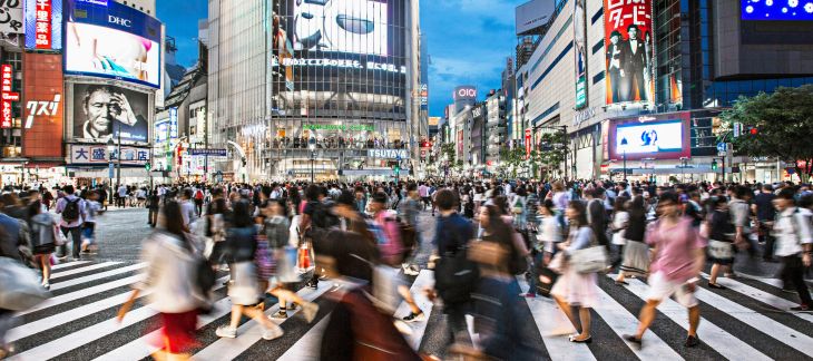 Scramble across Shibuya Crossing