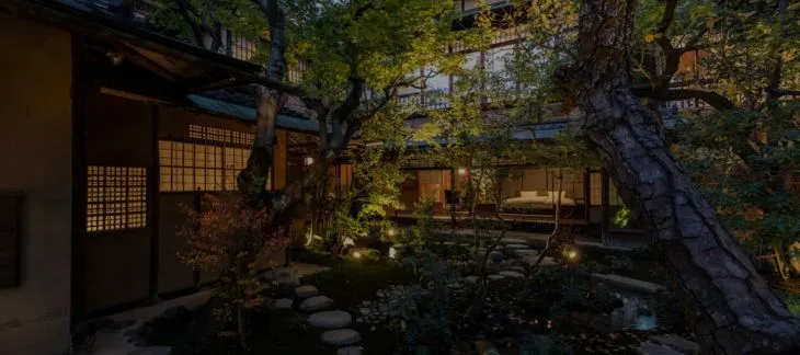 Traditional Japanese courtyard garden at Sowaka Kyoto hotel