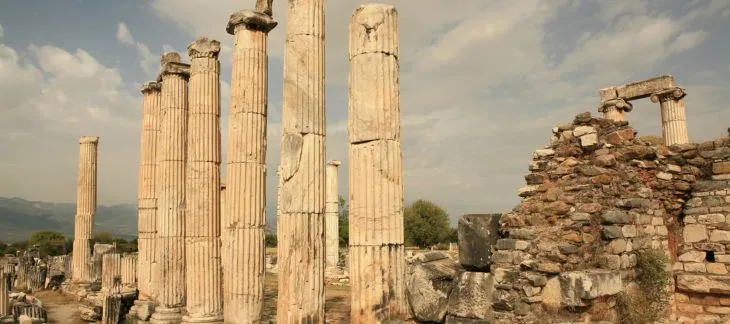 Ruins of the Temple of Aphrodite, birthplace of the goddess, near Paphos
