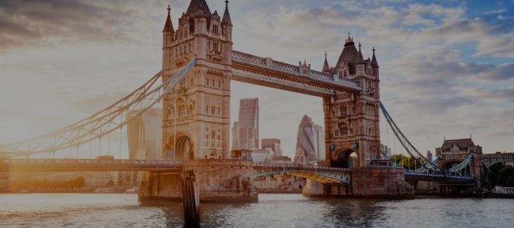 Tower Bridge raised over the River Thames during a boat crossing