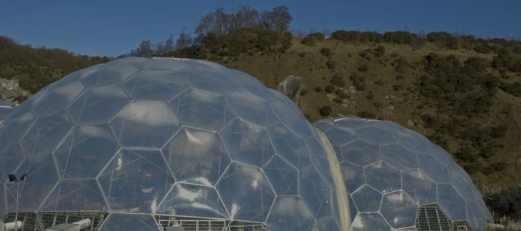 Exterior of the Eden Project’s geodesic biomes in Cornwall