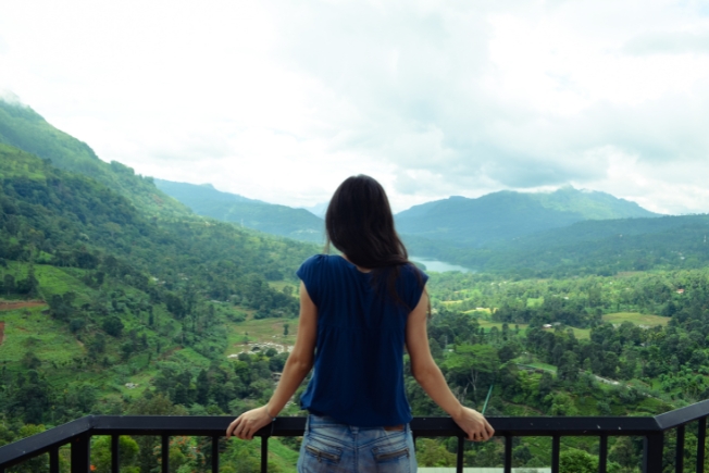 Arooha guest enjoying mountain view at Ella, Sri lanka