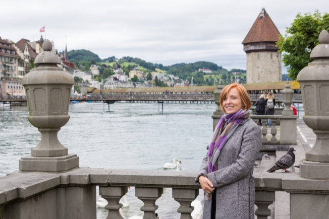 Arooha guest smiling in Lucerne, Switzerland