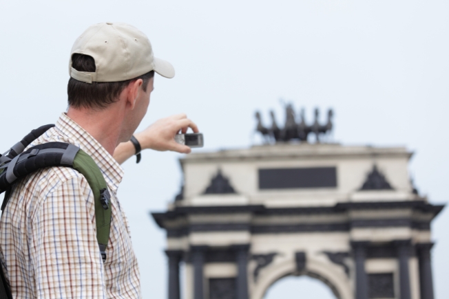 Arooha tourist taking picture at Moscow in Russia