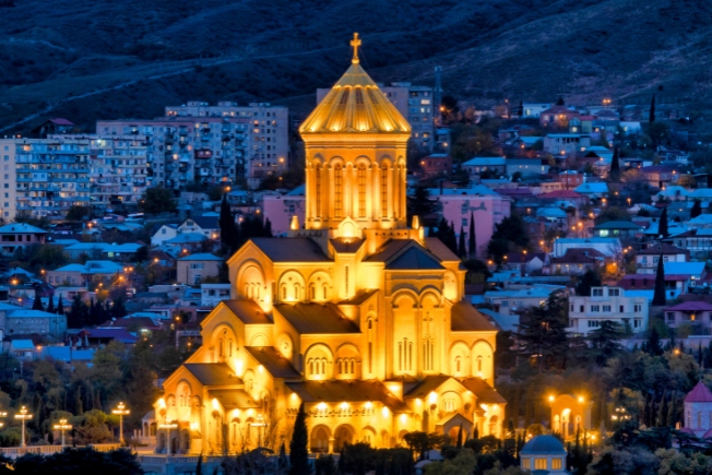 Enjoy Holy trinity cathedral of Tbilisi view during Arooha Georgia Tour Packages From Dubai