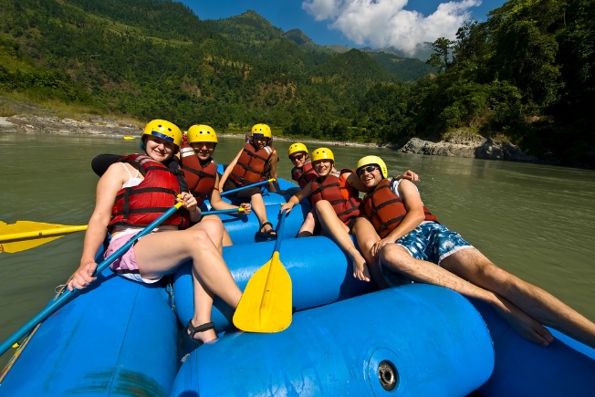 Arooha guest rafting during Nepal tour packages from Dubai