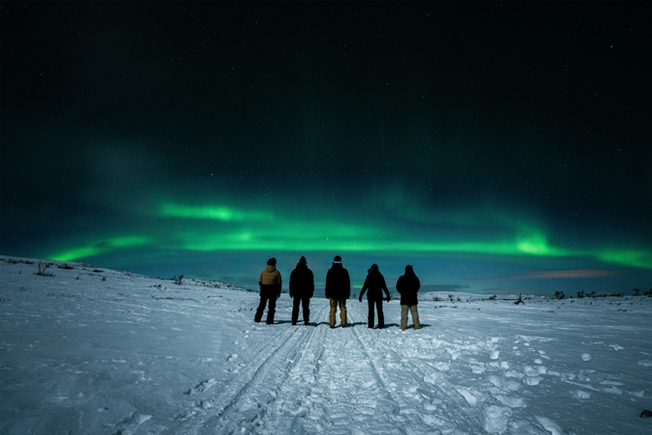Northern Lights experience in Norway with Arooha travel group.